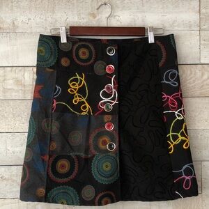 Desigual mandalas swirls wool mini skirt
